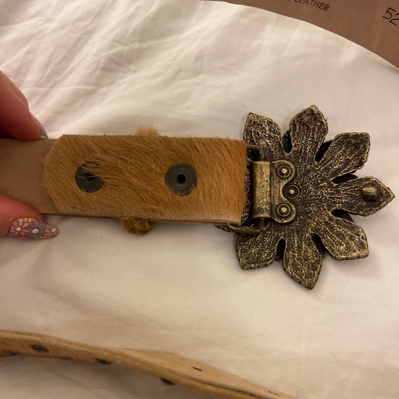 Cow Hide and Swarovski and Turquoise Belt - Picture 8 of 9
